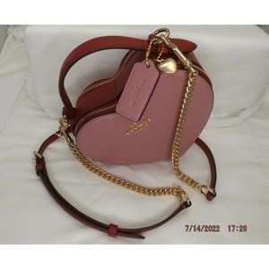 NWT Coach Heart 💖 Crossbody in Colorblock Pink Bag C6952 Limited Edition